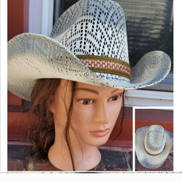 Vintage Mexican Straw‎ Cowboy Hat 7.25 NWOT - Picture 10 of 10